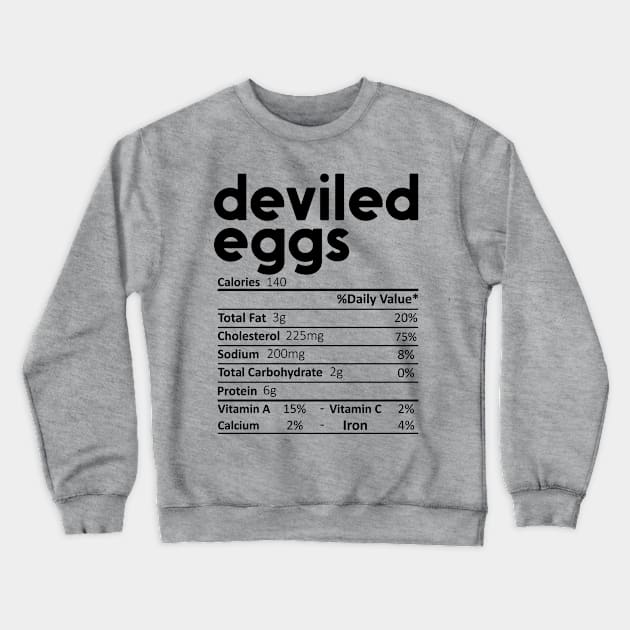 Deviled Eggs Nutrition Facts Gift Funny Thanksgiving Costume Crewneck Sweatshirt by DragonTees